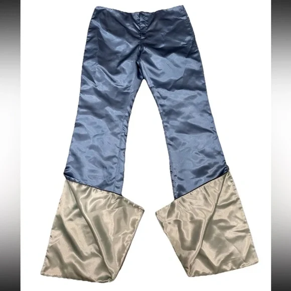 Acne Studios Satin Trousers In Azure Blue 48